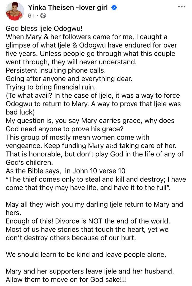 “Queen May is an unstoppable Tsunami of success”- Linc Edochie reacts after his ex, Yinka Theisen, threw jabs at May Edochie